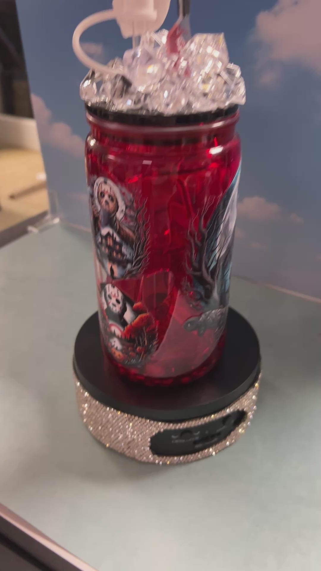 16oz blood drip with custom lid