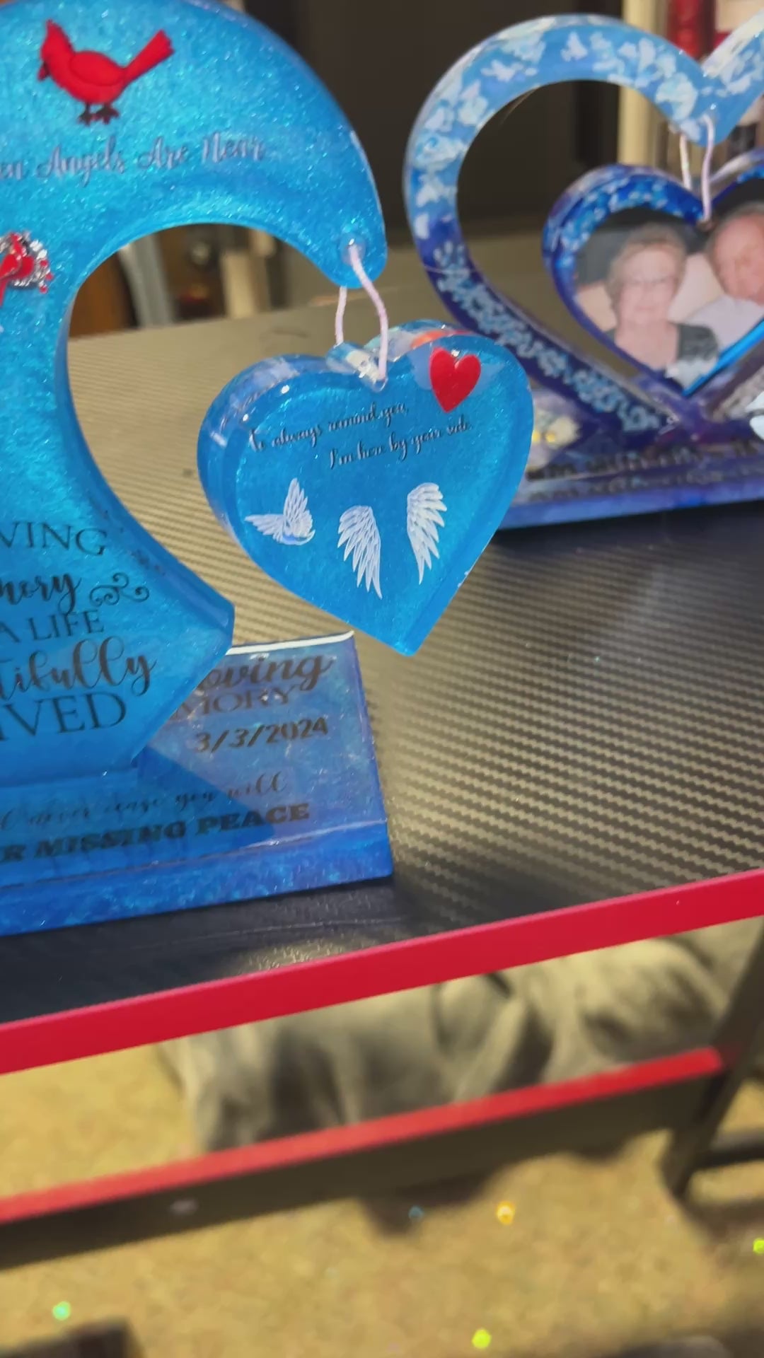 Custom Memorial outside heart picture frame